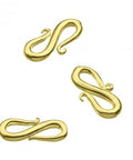 3 MICRON GOLD PLATED SILVER STERLING SILVER S CLASPS 7X13MM STERLING SILVER S CLASPS 7X13MM