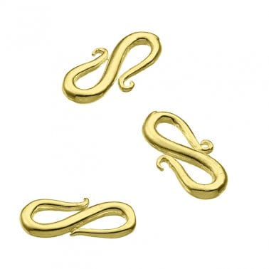 3 MICRON GOLD PLATED SILVER STERLING SILVER S CLASPS 7X13MM STERLING SILVER S CLASPS 7X13MM