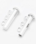 Sterling Silver Slide Lock Clasps, Carved 925 Silver 11x19.5mm Sterling Silver Slide Lock Clasps, Carved 925 Silver 11x19.5mm