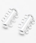 Sterling Silver Slide Lock Clasps, Carved 925 Silver 11x19.5mm Sterling Silver Slide Lock Clasps, Carved 925 Silver 11x19.5mm