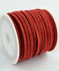 Suede 3mm 5m Roll - Red Suede 3mm 5m roll Red