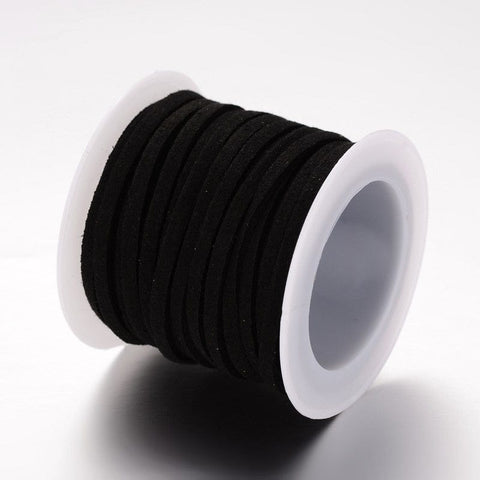 Suede Black Cord, 3mm Suede 3mm 5m roll black