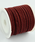 Suede Roll of 5m, Dark Red, 3mm suede 3mm Darkred