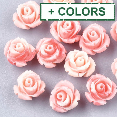 Synthetic Coral Beads, Dyed, Flower, 10mm Synthetic Coral Beads, Dyed, Flower, 10mm