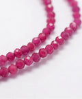 Synthetic Gemstone Beads Strands, Imitation Ruby, Faceted, 2mm (38cm). Synthetic Gemstone Beads Strands, Imitation Ruby, Faceted, 2mm (38cm).