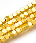 GOLD PLATED Synthetic Hematite Bead Strands, Cube, 2mm Synthetic Hematite Bead Strands, Cube, 2mm