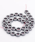 Synthetic Hematite Beads, Grade A, Donut, Black 12MM Synthetic Hematite Beads, Grade A, Donut, Black