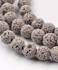 Synthetic Lava Round Beads Strands, Dyed, Gray  Size: about 8mm Synthetic Lava Round Beads Strands, Dyed, Gray  Size: about 8mm in diameter, hole: 1mm, about 50pcs/strand, 15.7"
