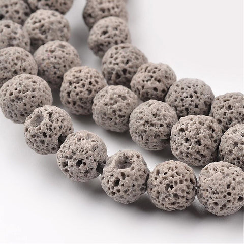 Synthetic Lava Round Beads Strands, Dyed, Gray  Size: about 8mm Synthetic Lava Round Beads Strands, Dyed, Gray  Size: about 8mm in diameter, hole: 1mm, about 50pcs/strand, 15.7"