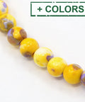 YELLOW Synthetic Ocean White Jade Beads Strands, Dyed, Round, 6mm Synthetic Ocean White Jade Beads Strands, Dyed, Round, 6mm