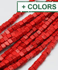 Synthetic Turquoise Bead Strands, Dyed, Cube, 4x4mm Synthetic Turquoise Beads Strands, Dyed, Cube