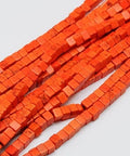 ORANGE Synthetic Turquoise Bead Strands, Dyed, Cube, 4x4mm Synthetic Turquoise Beads Strands, Dyed, Cube