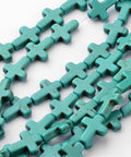 TURRQUOISE (TC4265-TQ) Synthetic Turquoise Beads , Dyed, Cross,12x16mm (20 PCS) Synthetic Cross