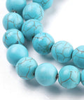 SKYBLUE Synthetic Turquoise Beads, Round, 10mm Gemstone Beads, Synthetical Turquoise, Round, SkyBlue Size: about 10mm in diameter, hole: 1.5mm; about 40pcs/strand.