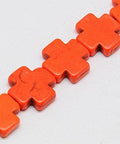 Synthetic Turquoise, Greek Cross, OrangeRed 20MM (TC5025B) Synthetic Turquoise Beads Strands, Dyed, Greek Cross, OrangeRed Size: about 20mm wide, 20mm long, 5mm thick, hole: 1mm