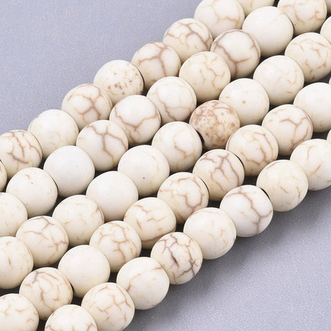 Synthetic White Turquoise Gemstone Beads, 4mm Synthetic White Turquoise Gemstone Beads, 4mm