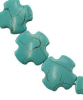 Synthetical Howlite Beads, Dyed, Cross, Turquoise 26MM (CR5157) Synthetical Howlite Beads, Dyed, Cross, Turquoise Size: about 26mm wide, 26mm long, 6mm thick, hole: 1mm