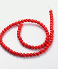 Synthetical Howlite Beads Strands, Dyed Red, Round about 6~7mm Synthetical Howlite Beads Strands, Dyed Red, Round about 6~7mm