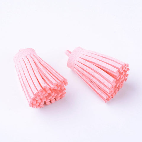 PINK (TA8321-16) (TA8321-X) Faux Suede Cord Tassel Pendant Decorations, 34mm (4 PCS) (TA8321-X) Faux Suede Cord Tassel Pendant Decorations, 34mm (4 PCS)
