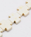 (TC5025A) Synthetic Turquoise Greek Cross, Ivory 20MM (10 PCS) Synthetic Turquoise Beads Strands, Dyed, Greek Cross, Ivory Size: about 20mm wide, 20mm long, 5mm thick, hole: 1mm