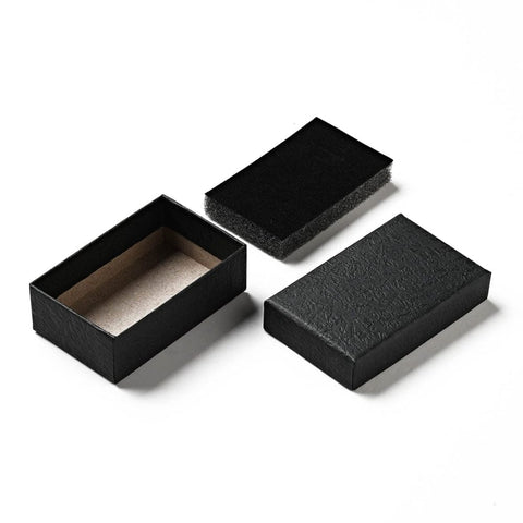 Texture Paper Box with Sponge Mat Inside, Rectangle, Black, 5x8.1cm Texture Paper Box with Sponge Mat Inside, Rectangle, Black, 5x8.1cm