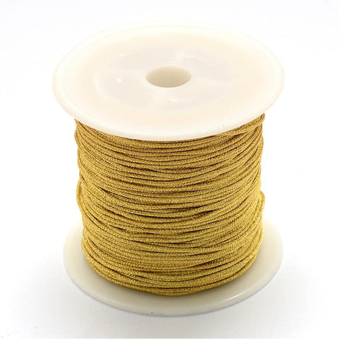 (TH5468) Nylon Thread, with Metallic Cords, Gold 1.0mm in diameter Nylon Thread, with Metallic Cords, Gold Size: about 1.0mm in diameter; about 100m/roll.
