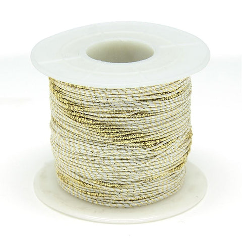 (TH5469A-X) Nylon Thread with Metallic Cord, White Size: about 1~1.5mm in diameter Nylon Thread with Metallic Cord, White Size: about 1~1.5mm in diameter, about 100m/roll.