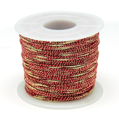 (TH5469B-X) Nylon Thread with Metallic Cord, FireBrick Size: about 1~1.5mm in diameter Nylon Thread with Metallic Cord, FireBrick Size: about 1~1.5mm in diameter, about 100m/roll.