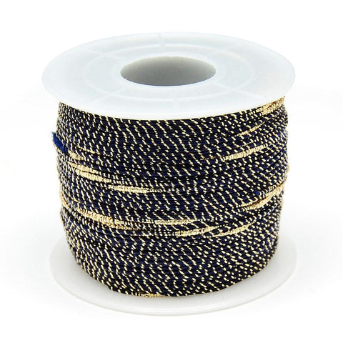 (TH5469C-X) Nylon Thread with Metallic Cord, Black Size: about 1~1.5mm in diameter Nylon Thread with Metallic Cord, Black Size: about 1~1.5mm in diameter, about 100m/roll.