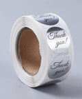 SILVER Thank You Stickers, 25mm Thank You Stickers, 25mm