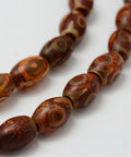 Saddle Brown Tibetan Style dZi Beads Strands, Natural Agate Beads Tibetan Style dZi Beads Strands, Natural Agate Beads, Dyed & Heated, Barrel, SaddleBrown Size: about 8mm in diameter, 12mm long, hole: 2mm; about 30pcs/strand, 13.9"(355mm).