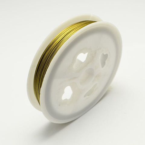 Tiger Tail Wire, Nylon-coated Stainless Steel, Gold Size: 0.38mm Tiger Tail Wire, Nylon-coated Stainless Steel, Gold Size: 0.38mm