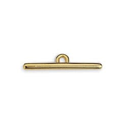 Toggle Clasp Bar with One Ring, 24K Gold Plated Toggle Clasp Bar with One Ring, 24K Gold Plated
