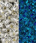 TOHO - Round 11/0 : Glow In The Dark - Silver-Lined Crystal/Glow Blue, PF2701S TOHO - Round 11/0 : Glow In The Dark - Silver-Lined Crystal/Glow Blue, PF2701S