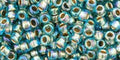 TOHO - Round 8/0 : Gold-Lined Rainbow Aqua TR-08-995 TOHO - Round 8/0 : Gold-Lined Rainbow Aqua TR-08-995
