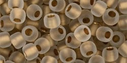 (TR-06-989F) TOHO - Round 6/0 : Gold-Lined Frosted Crystal (25 GMS) (TR-06-989F) TOHO - Round 6/0 : Gold-Lined Frosted Crystal (25 GMS)
