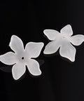Translucent Acrylic Beads, Frosted, Flower, White Size: about 29mm long Translucent Acrylic Beads, Frosted, Flower, White Size: about 29mm long, 27mm wide, 8mm thick, hole: 2mm