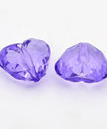 PURPLE Transparent Acrylic Beads, Heart, 25mm Transparent Acrylic Beads, Heart, 25mm