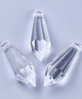 Transparent Acrylic Faceted Drop Pendants, 13x38mm Transparent Acrylic Faceted Drop Pendants, 13x38mm