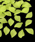 LIME GREEN Transparent Acrylic Pendants, Frosted, Leaf, about 18mm Transparent Acrylic Pendants, Frosted, Leaf, LimeGreen Size: about 18mm long, 11mm wide, 3mm thick, hole: 2mm