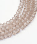 TAN Transparent Glass Bead Strands, Faceted Round, 6mm Transparent Glass Bead Strands, Faceted Round, 6mm