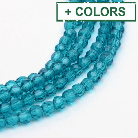 Transparent Glass Bead Strands, Faceted Round, 6mm Transparent Glass Bead Strands, Faceted Round, 6mm