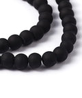 Transparent Glass Bead Strands, Frosted, Round, Black, 6mm Transparent Glass Bead Strands, Frosted, Round, Black  Size: about 6mm in diameter, hole: 1.3~1.6mm; about 140pcs/strand, 31.4".