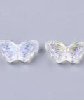 Transparent Glass Beads, AB Color Plated, Butterfly, Clear AB  8x15mm Transparent Glass Beads, AB Color Plated, Butterfly, Clear AB  8x15mm