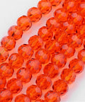 Transparent Glass Beads, Faceted, Round, Orange Red 8mm Transparent Glass Beads, Faceted, Round, Orange Red 8mm