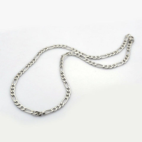 Trendy Unisex 304 Stainless Steel Figaro Chain Necklaces, 48cm Trendy Unisex 304 Stainless Steel Figaro Chain Necklaces, with Lobster Clasps, Stainless Steel Color  Size: about 5mm wide, 19"(48.3cm) long, 2mm thick.