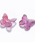 DARK ORCHID (2 TONE) Two Tone Transparent Spray Painted Glass Butterfly, 9.5x11x3mm Two Tone Transparent Spray Painted Glass Butterfly, 9.5x11x3mm