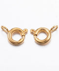 Vacuum Plating 304 Stainless Steel Spring Ring Clasps, Golden Vacuum Plating 304 Stainless Steel Spring Ring Clasps, Golden