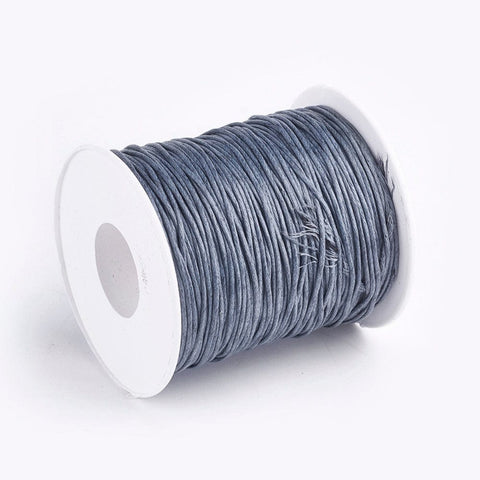 GREY (CW7909-319) Waxed Cotton Macrame Cord, 1mm Waxed Cotton Macrame Cord, 1mm