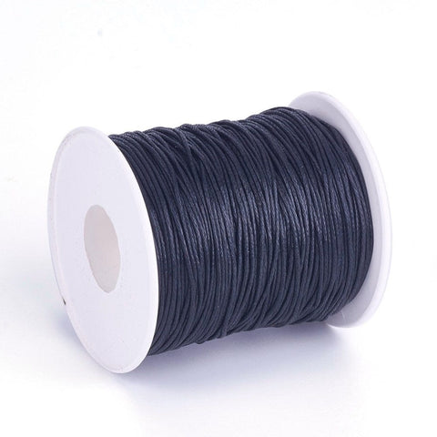 BLACK Waxed Cotton Macrame Cord, 1mm Waxed Cotton Macrame Cord, 1mm